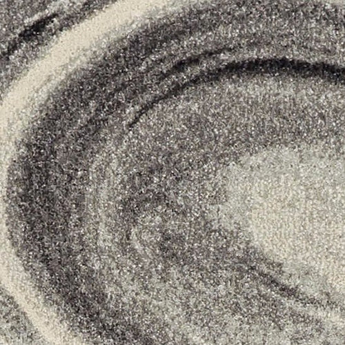 3inchesx5inches Grey Black Machine Woven Marble Indoor Area Rug